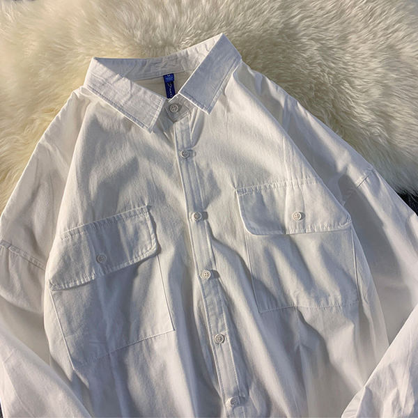 Широк модел риза с копчета и джобове