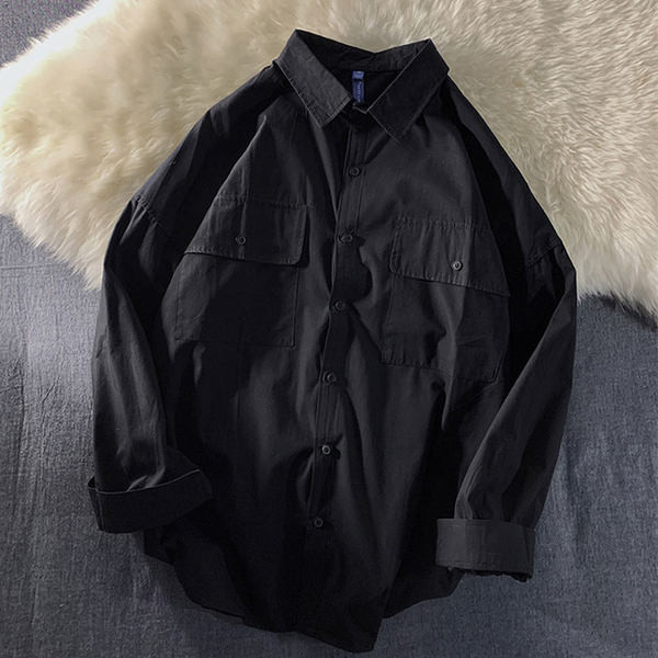 Широк модел риза с копчета и джобове