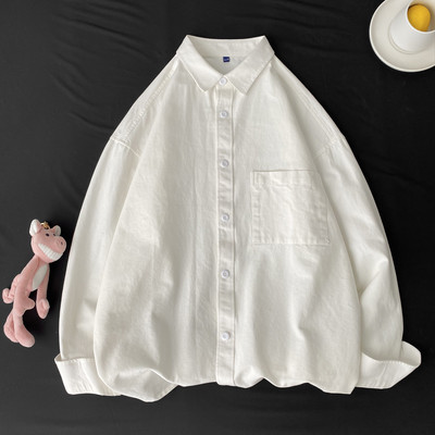 Широк изчистен модел мъжка риза с джоб