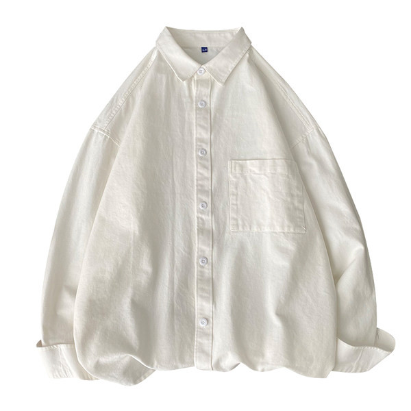 Широк изчистен модел мъжка риза с джоб 