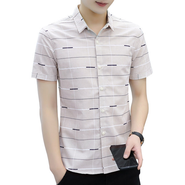Нов модел мъжка риза с къс ръкав и яка