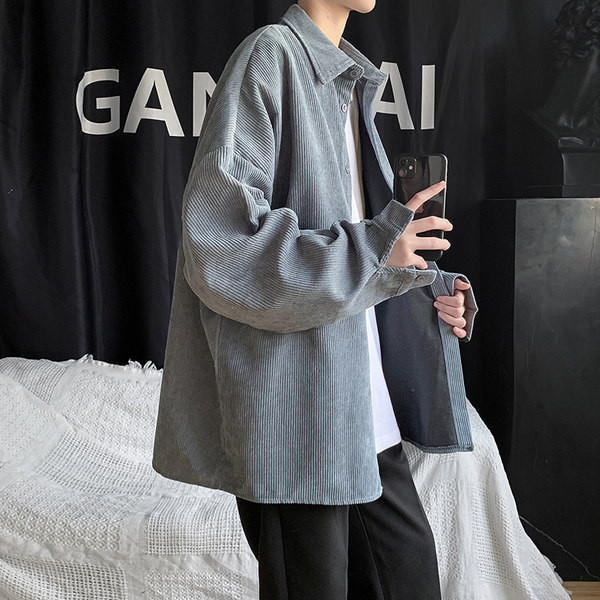 Свободен модел мъжка риза от рипсено кадифе