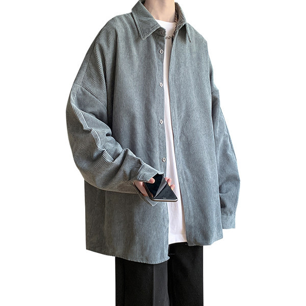 Свободен модел мъжка риза от рипсено кадифе