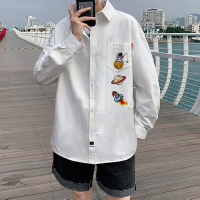 Pavasario-rudens marškiniai su spalvingomis aplikacijomis – dideli dydžiai