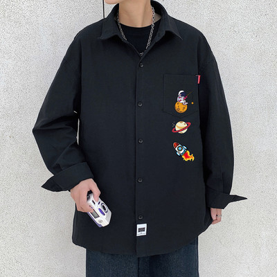 Pavasario-rudens marškiniai su spalvingomis aplikacijomis – dideli dydžiai