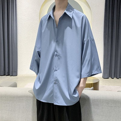 Paprasto modelio vyriški marškiniai 3/4 rankovėmis