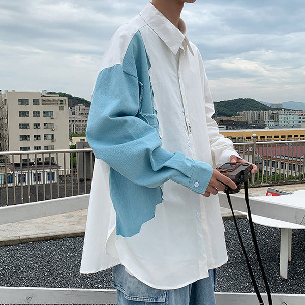 Пролетно-есенна риза за мъже - широк модел