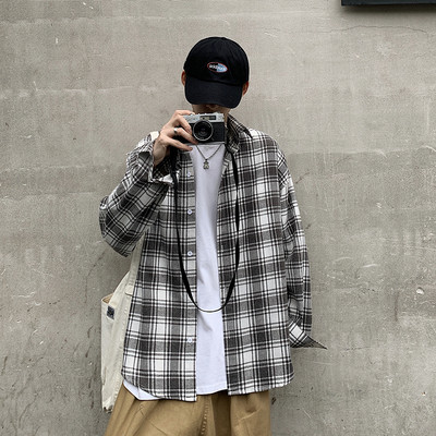 Ежедневна карирана риза за мъже - широк модел