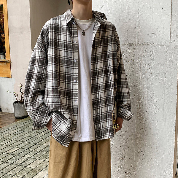 Ежедневна карирана риза за мъже - широк модел