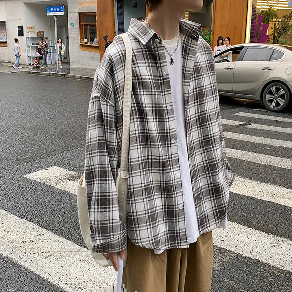 Ежедневна карирана риза за мъже - широк модел