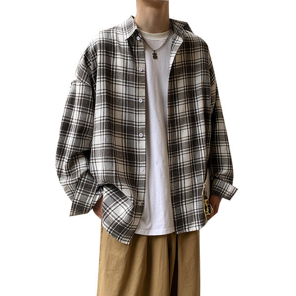 Ежедневна карирана риза за мъже - широк модел