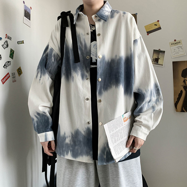 Пролетно-есенна риза за мъже в преливащи се цветове