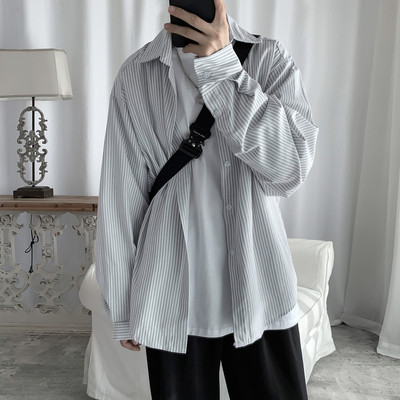 Пролетно-есенна раирана риза за мъже