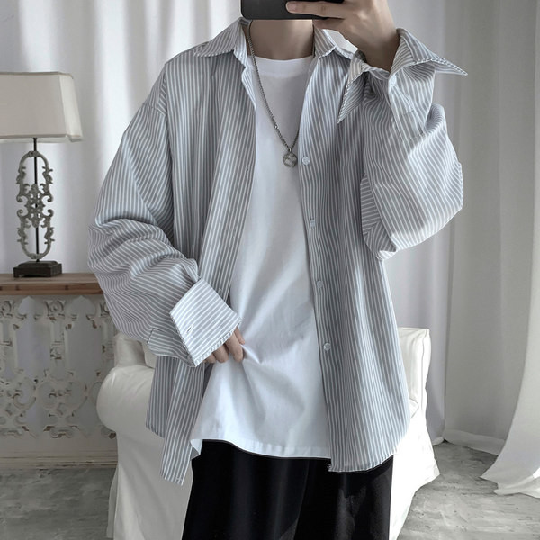 Пролетно-есенна раирана риза за мъже