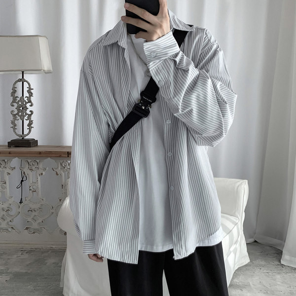 Пролетно-есенна раирана риза за мъже