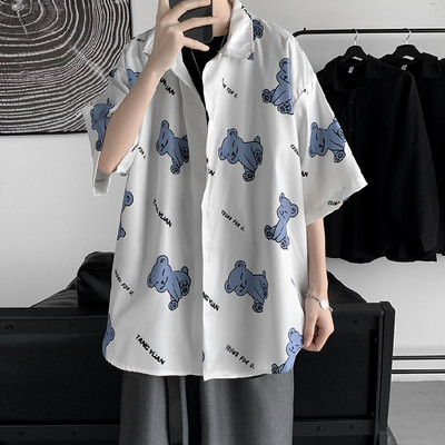 Ежедневна мъжка риза с класическа яка и 3/4 ръкав