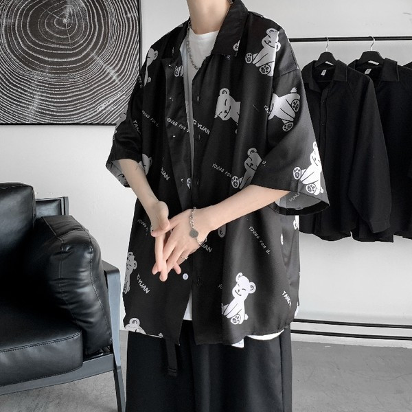 Ежедневна мъжка риза с класическа яка и 3/4 ръкав 