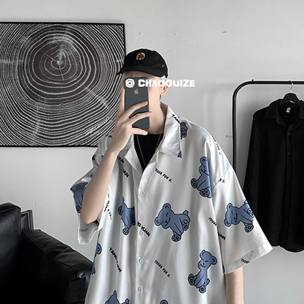 Ежедневна мъжка риза с класическа яка и 3/4 ръкав 