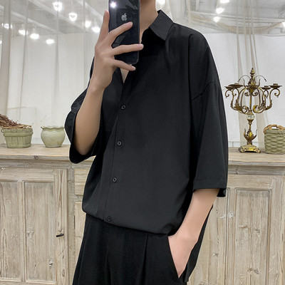 Мъжка риза изчистен модел с 3/4 ръкав