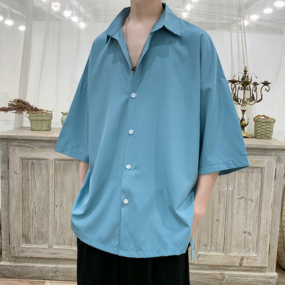 Мъжка риза изчистен модел с 3/4 ръкав