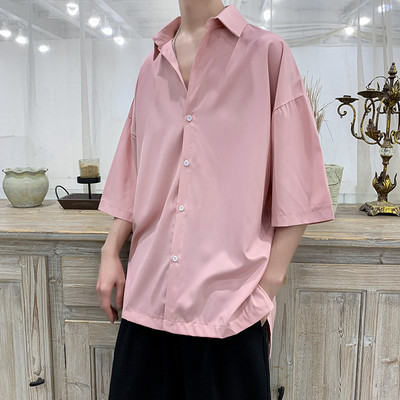 Мъжка риза изчистен модел с 3/4 ръкав