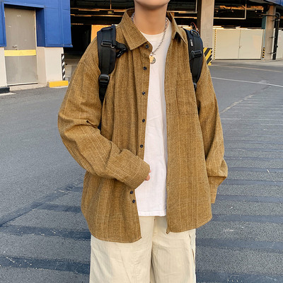 Мъжка пролетна карирана риза с дълъг ръкав