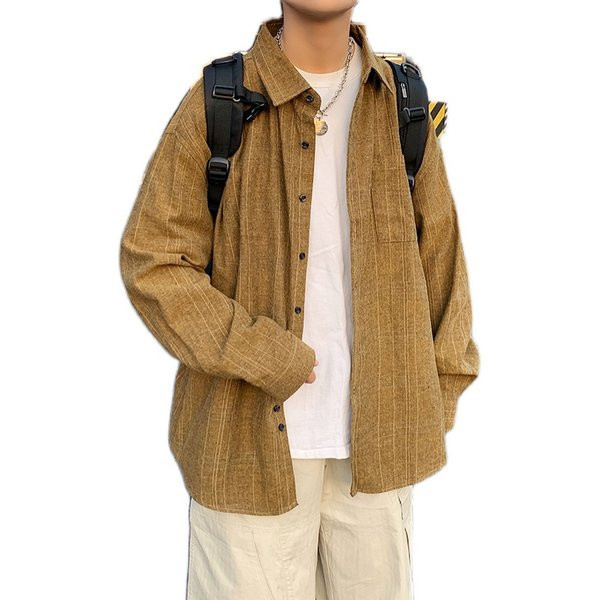 Мъжка пролетна карирана риза с дълъг ръкав 