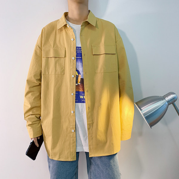 Мъжка ежедневна риза с джобове и копчета 