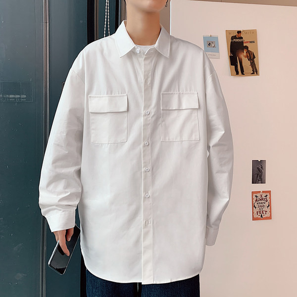 Мъжка ежедневна риза с джобове и копчета 