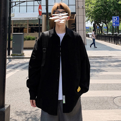 Лятна широка риза с джоб и емблема - големи размери