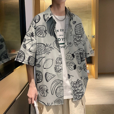 Мъжка риза с 3/4 ръкав  класическа яка и копчета