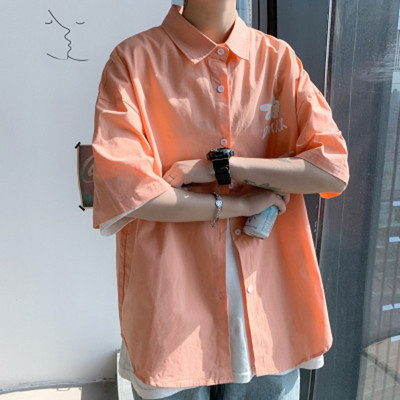 Мъжка риза с 3/4 ръкав  класическа яка и копчета