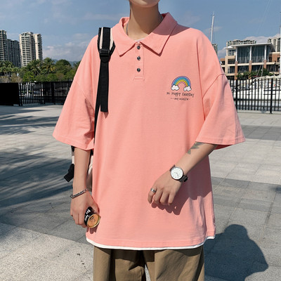 Ежедневна мъжка риза с V-образна яка  и копчета