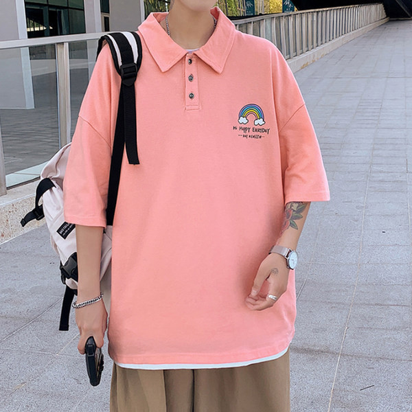 Ежедневна мъжка риза с V-образна яка  и копчета 