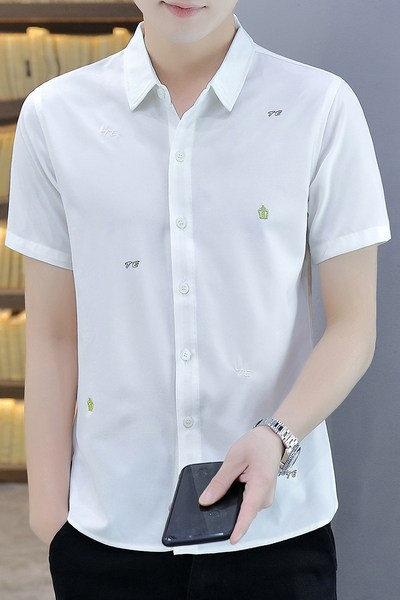 Стилна мъжка риза с класическа яка-в два цвята