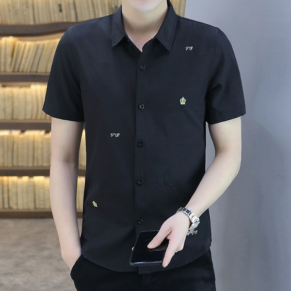 Стилна мъжка риза с класическа яка-в два цвята