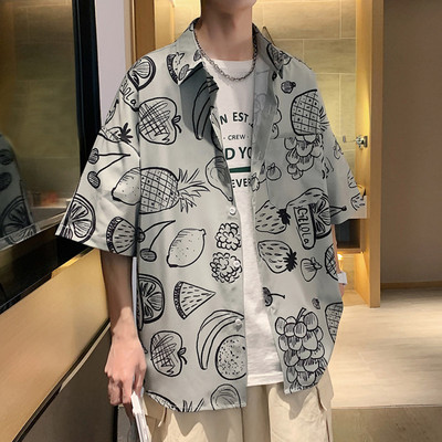 Ежедневна мъжка риза с 3/4 ръкав -свободен модел