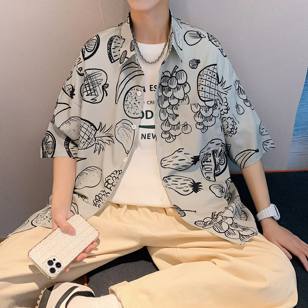 Ежедневна мъжка риза с 3/4 ръкав -свободен модел