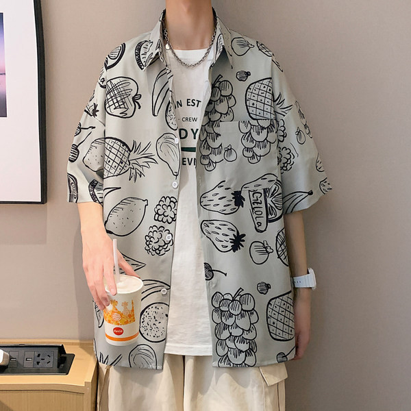 Ежедневна мъжка риза с 3/4 ръкав -свободен модел