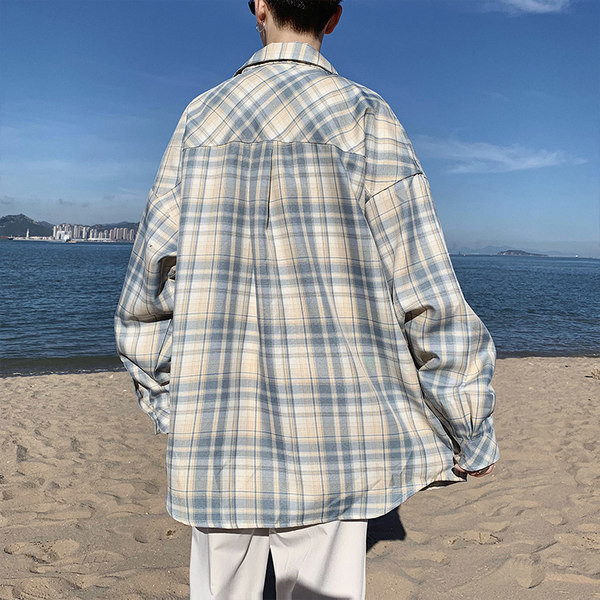 Ежедневна карирана риза с джоб - широк модел