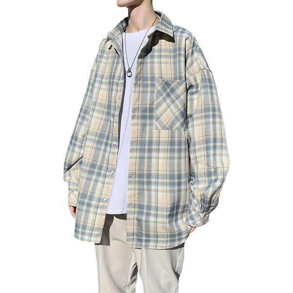 Ежедневна карирана риза с джоб - широк модел