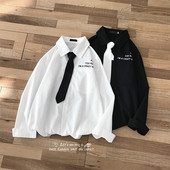 Мъжка риза с вратовръзка и надписи