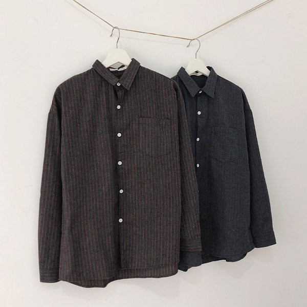 Пролетна раирана риза с копчета - свободен модел