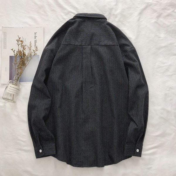 Пролетна раирана риза с копчета - свободен модел