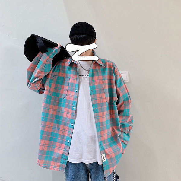 Ежедневна карирана риза с копчета - големи размери