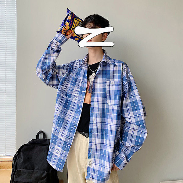 Ежедневна карирана риза с копчета - големи размери