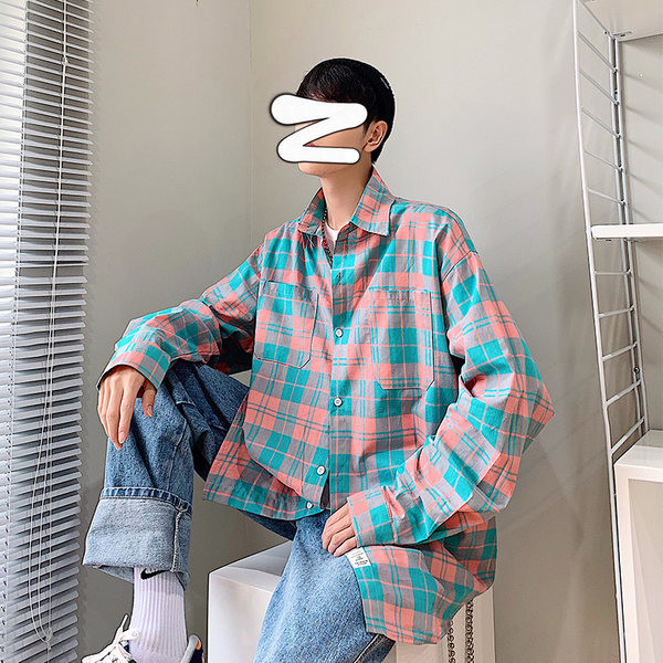 Ежедневна карирана риза с копчета - големи размери