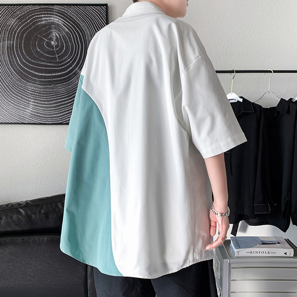 Лятна мъжка риза свободен модел с 3/4 ръкав 