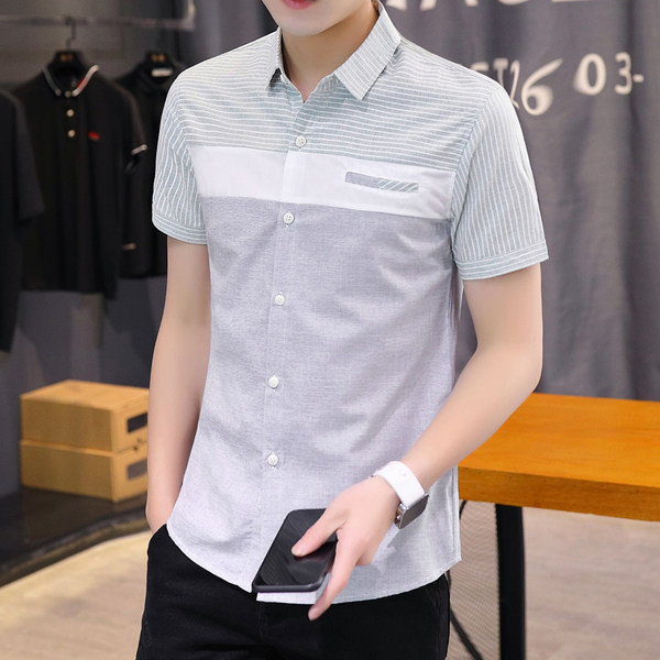 Актуална мъжка риза с класическа яка-Slim модел