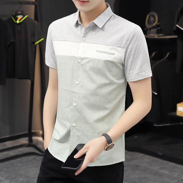 Актуална мъжка риза с класическа яка-Slim модел